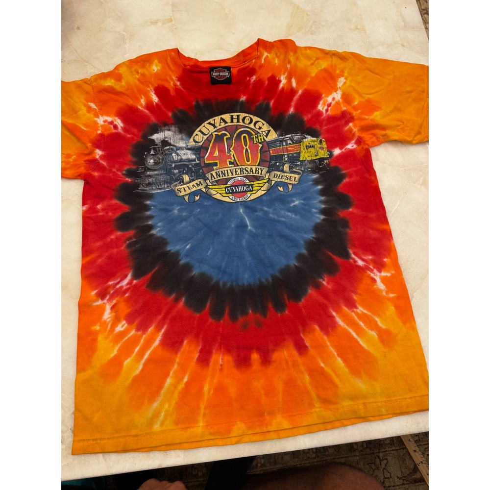 Harley-Davidson Cuyahoga Valley Scenic Railroad 40th Anniversary Tie Dye T-Shirt